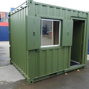10ft x 8ft custom shipping container office unit green