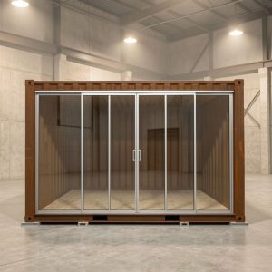1×40 ft cliffside studio container home | full glass front