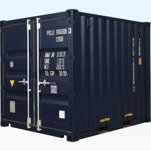 10ft x 8ft one trip shipping container dark blue ral 5013 | secure storage