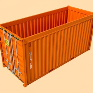 20ft orange open‑top shipping container – one trip
