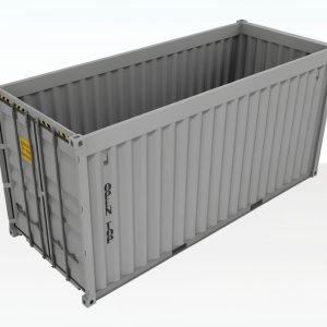 20ft 1‑trip grey open top shipping container ral 7035