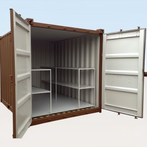 10x8ft flat floor bunded store one trip brown