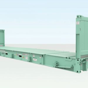 40ft mint green flat rack container ral6029