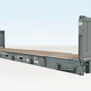 40ft flat rack grey shipping container