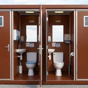 1+1 double mains toilet unit chestnut brown