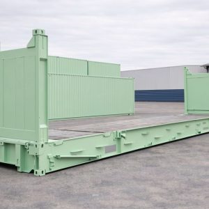20ft used mint green flat rack container