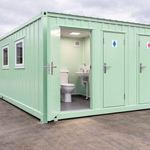 32x10ft anti vandal canteen 2+1 toilet mint green