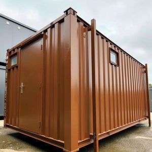 3+1 anti vandal toilet block 16x9ft brown