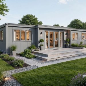 40ft 2‑bed container home grey ral 7035