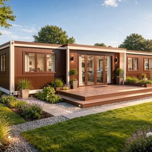 40ft 2‑bed container home – chestnut brown — ral 8017