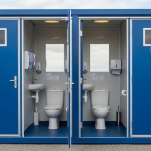 1+1 double toilet unit blue ral 5010