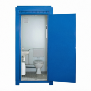 single mains toilet 1.2m x 1.4m blue outdoor wc unit